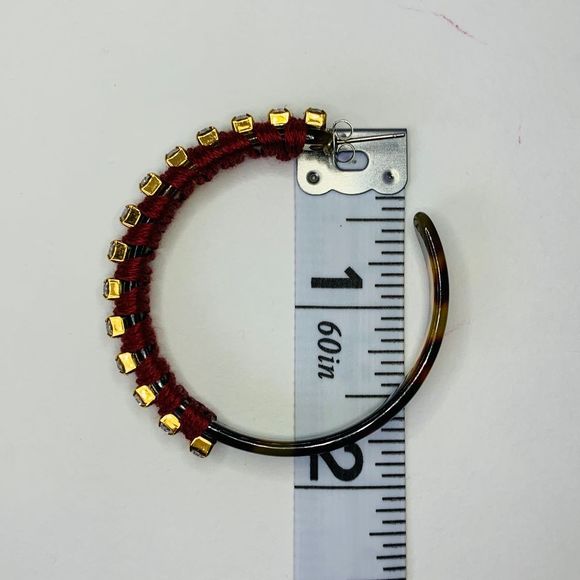 LISA AUGUST Vegan Tortoise Crystal Hoops - Picture 5 of 5